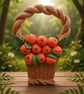 Large Orange Basket Handcrafted wall hanging clay decor fruit basket - Image 1