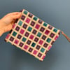 Bright squares zip pouch