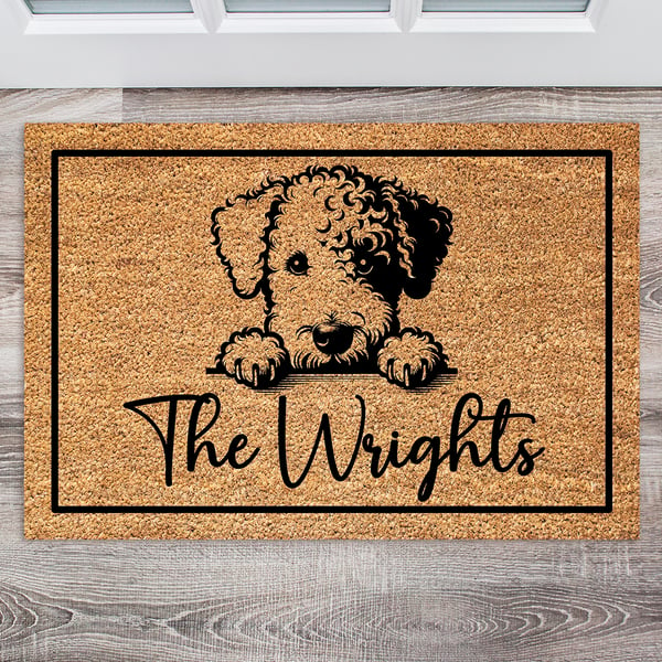 Bedlington Terrier Door Mat - Personalised Bedlington Terrier Welcome Mat 