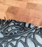 Hand Crafted Beech End Grain Cutting Board: Girl with Balloons Inlay - Image 2