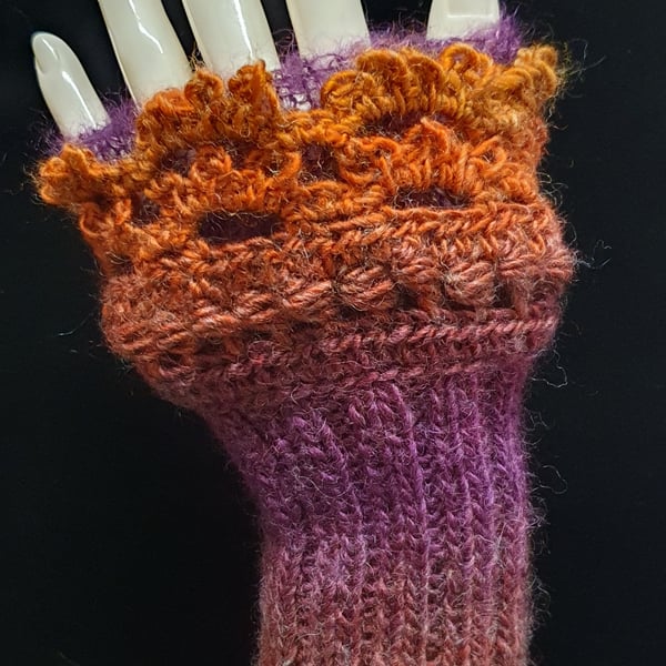 Warm glow wrist warmer gloves