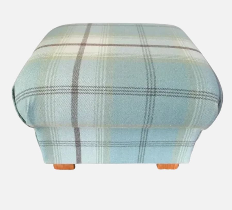 Grey deals tartan pouffe