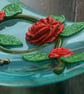 Handmade Fused Glass Curved Free Standing Roses Picture - Floral Suncatcher - Image 7