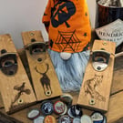 Whiskey Barrel Oak Bottle Opener Wall Mounted