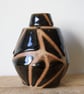 Ceramic Geometric Line Bottle and Lid - Handmade - Image 5