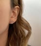 Silver Luna Circle Stud Earrings - Image 2
