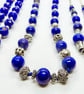 Lapis Lazuli Bead Necklace with Silver Spacers - Image 1