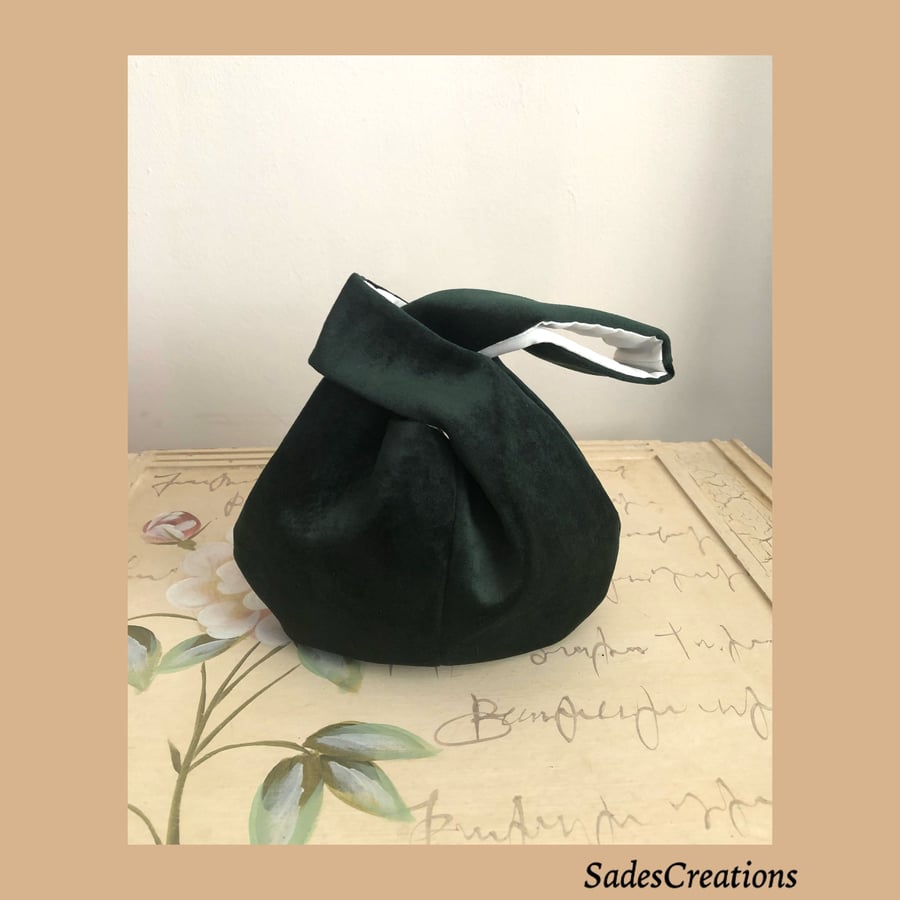 Japanese Knot Bag Bottle Green