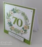 Handmade 70th Birthday card - floral wreath - Image 7