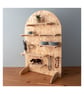 Table Top OSB Pegboard with a Curved Top, includes Feet, Shelving and Pegs - Image 1