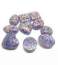 10 Lilac Resin Handmade Cabochons with Gold Holographic Glitter - Image 6