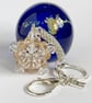 Handbag Charm, Golden & Clear Crystal Star with a Chainmaille Chain and Keyring - Image 9