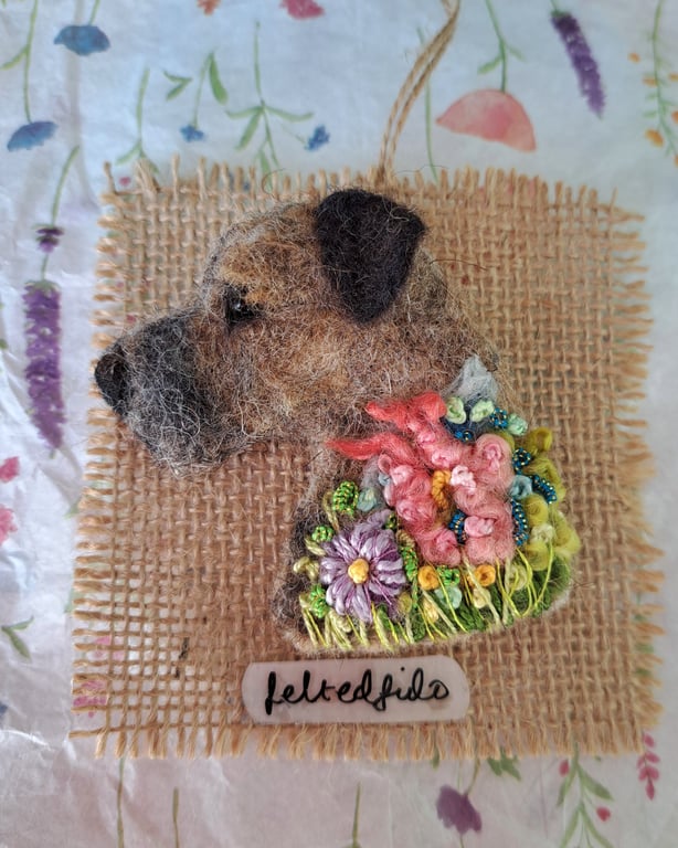 Needle Felted Border Terrier Brooch