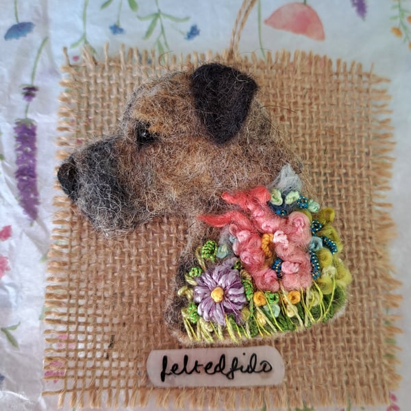 Needle Felted Border Terrier Brooch