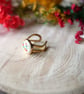 Gold, Blossom, Real Flowers, Adjustable Hypoallergenic Ring - Image 2