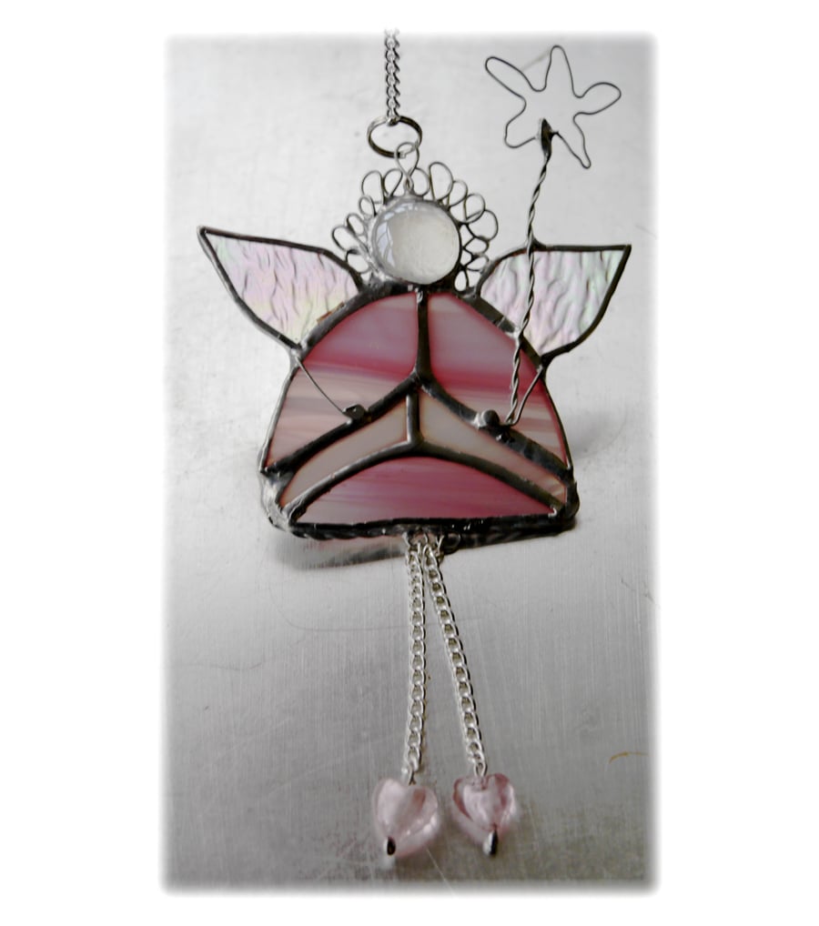 Fairy Godmother Stained Glass Suncatcher Pink 009