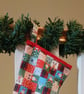 Handmade Christmas stocking - patchwork pattern fabric - Image 3