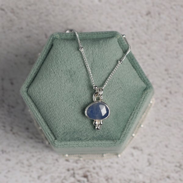 One-of-a-kind Sterling Silver Sapphire Necklace