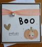 Pumpkin Blank Card - Halloween, Birthday - Orange Ribbon
