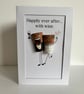 Funny Wedding Card – Happily Ever After With Wine –  Cork Bride and Groom 