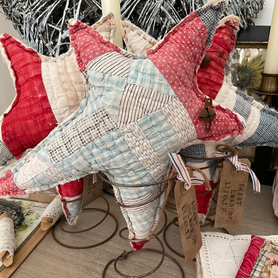 Americana vintage patchwork star