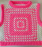 Adult crochet cropped sweater vest