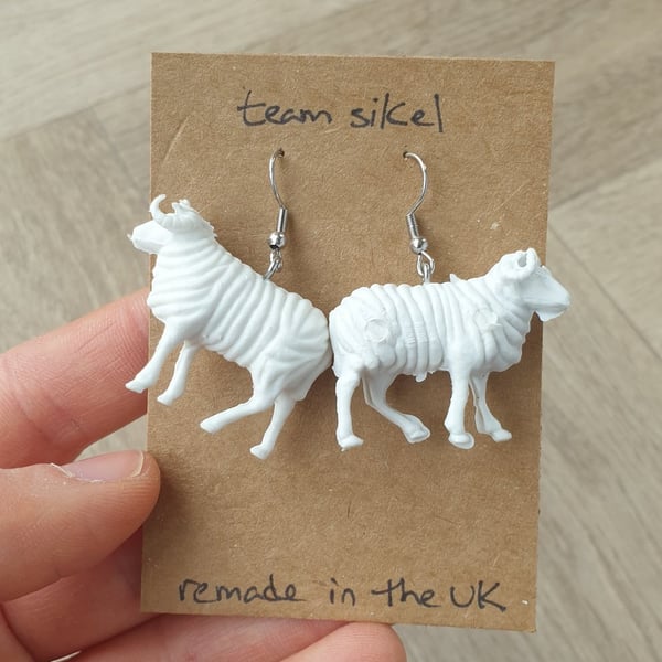 Ram Earrings - Upcycled Vintage Toys