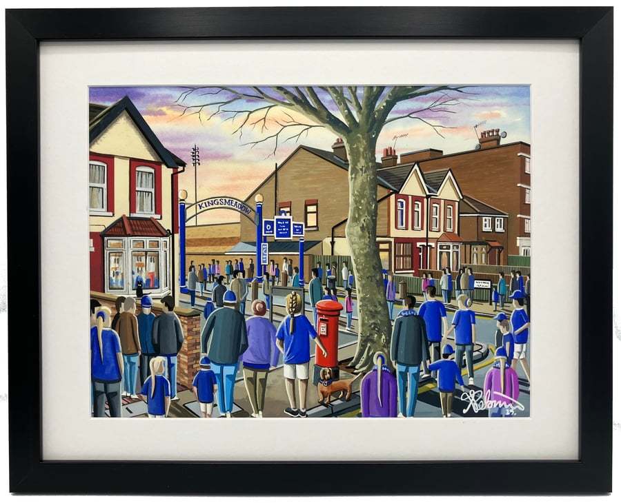 Chelsea, Kingsmeadow, Women Football Club F.C Stadium Art Print 14" x 11" Frame 