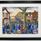 Chelsea, Kingsmeadow, Women Football Club F.C Stadium Art Print 14" x 11" Frame 