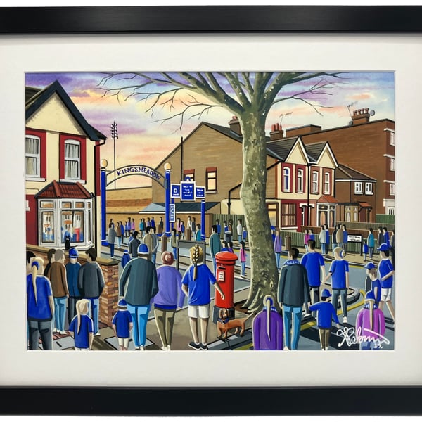 Chelsea, Kingsmeadow, Women Football Club F.C Stadium Art Print 14" x 11" Frame 