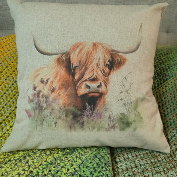 Highland Cow Cushion - Option 6 (6 Designs Available)