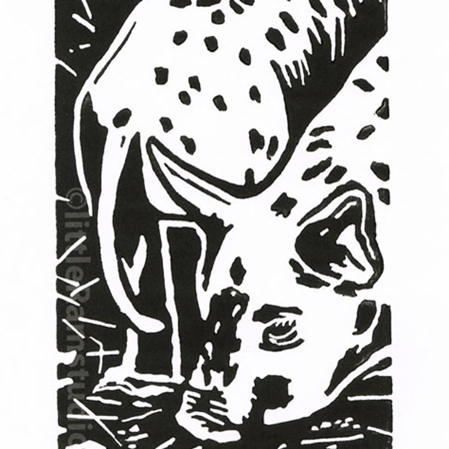 Tamworth Piglets - Original Hand Pulled Linocut Print