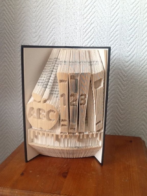 ABC 123 apple,books & ruler COMBI Book Folding Pattern - EMAILED PDF PATTERN
