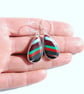 Californian surfite earrings - maroon, red and green - Image 2
