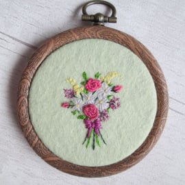 Tiny Bouquet Hand Embroidered Mini Hoop