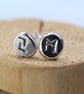 Silver Rune Studs Rustic Nugget Earrings on Posts Choose your Viking Rune - Image 5