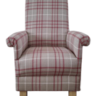 Laura Ashley Keynes Cranberry Fabric Adult Chair Armchair Accent Tartan Check 