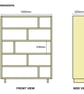 Solid Wood Shelving Unit, Low Bookcase Display Shelves - Staggered Shelves - Image 5