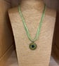 Green Flower Necklace (568)