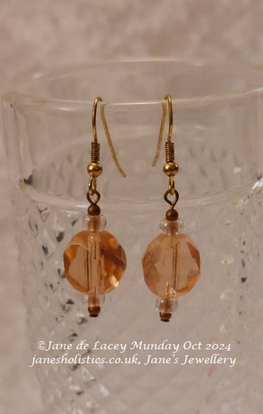 Pink Glass Drop Earrings