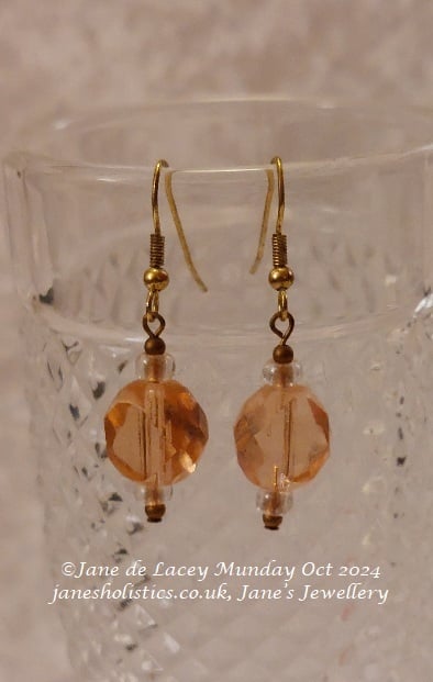 Pink Glass Drop Earrings