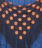 Crochet triangular shawl in sparkly orange, burnt orange, brown - design LF433 - Image 8