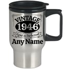 Personalised Birthday Travel Mug VINTAGE aged to perfection (enter age and name)
