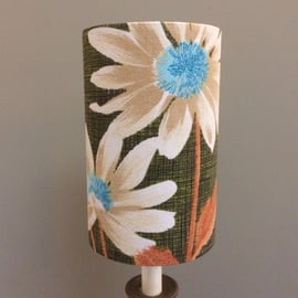 Cheerful BIG White RETRO Daisy on Green 60s Vintage Fabric Lampshade option