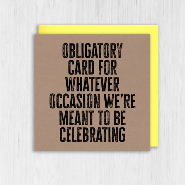 Kraft all occasions greetings card: Obligatory for all occasions