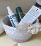 Cream silk coiled basket - ideal for any room - Image 2
