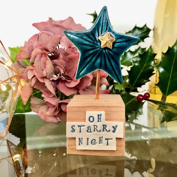 Ceramic star decoration - Oh starry night