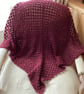 CROCHET BLANKET HANDMADE IN A MAROON COLOUR APPROX 30x30" or 77x77cm