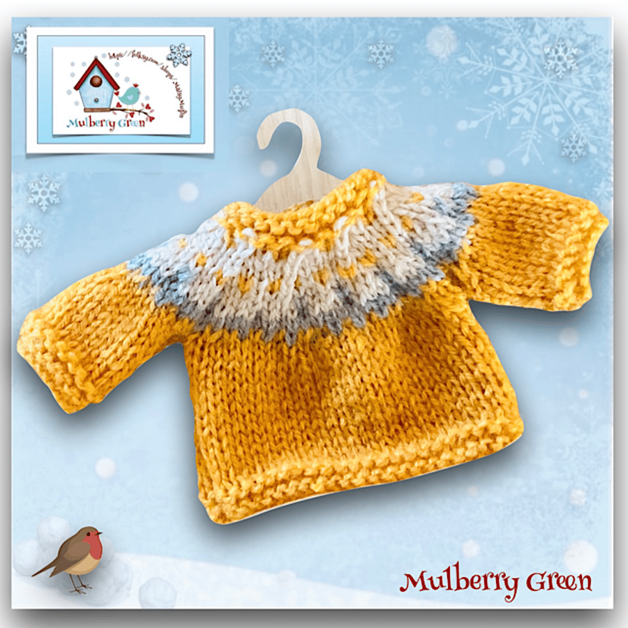 Reserved for Maddie - Mustard Patterned Yoke Jumper