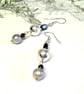 Freshwater Pearl, Shell Pearls & Heamotite Dangle Earrings Silver Plated - Image 1